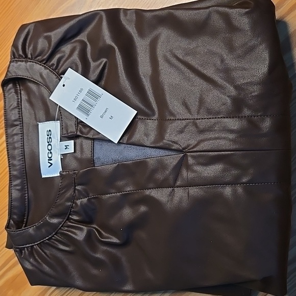 Vigoss Brown Faux Leather Dress - Picture 1 of 4